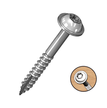Milescraft 5202 1-1/4 inch Coarse T20 Star Drive Pocket Hole Screws for 3/4 inch Plywood or Softwood - 100 ct