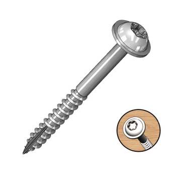 Milescraft 5204 1-1/2 inch Coarse T20 Star Drive  Pocket Hole Screws for 1 inch Plywood or Softwood - 100 ct