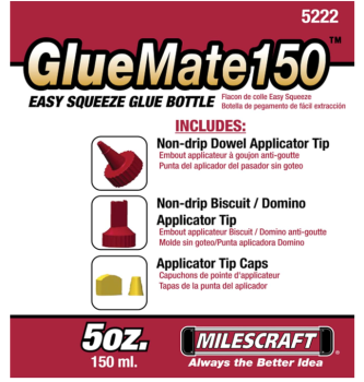 Milescraft 5222 GlueMate150 Precision Wood Glue Bottle 5 oz
