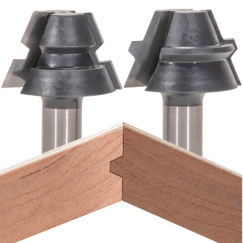 22.5 Degree Lock Miter Router Bits for 45 Degree Joint 2 pc Set | MLCS